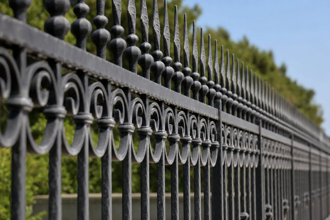 Ornamental iron fence installation